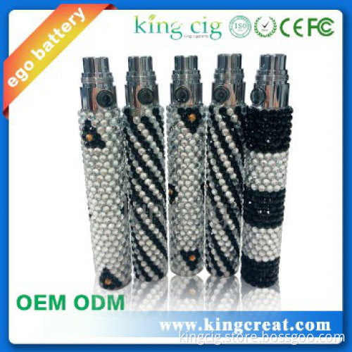 Kingcig e cig battery wholesale high quality ego battery with diamond
